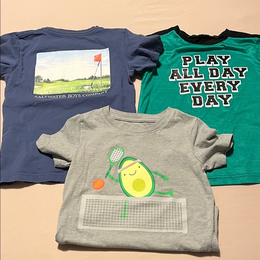 (3) 5T Boy Shirts Short Sleeve
Golf, Tennis, Play